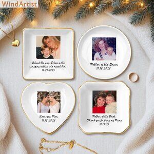 Custom Photo Mother of The Groom Jewelry Dish, Mother of The Bride Jewelry plate